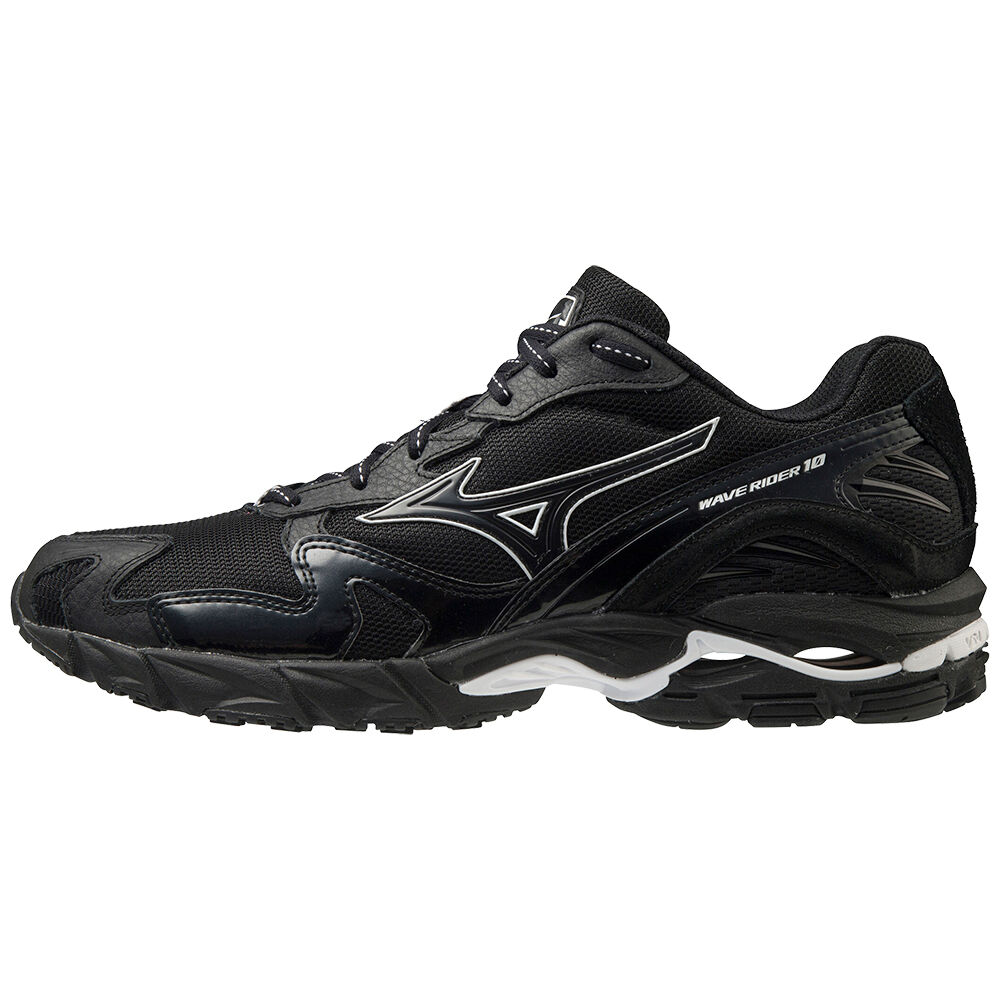 Tenis Mizuno Wave Rider 10 Kuro Para Hombre Negros 4275680-VE